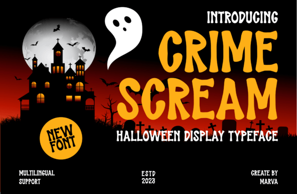 Crime Scream Font for Spooky Halloween Crafts