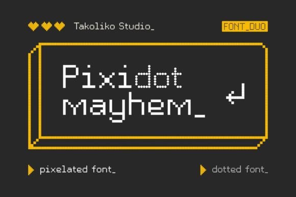 Pixidot Mayhem Font: A Retro Display Typeface for Branding